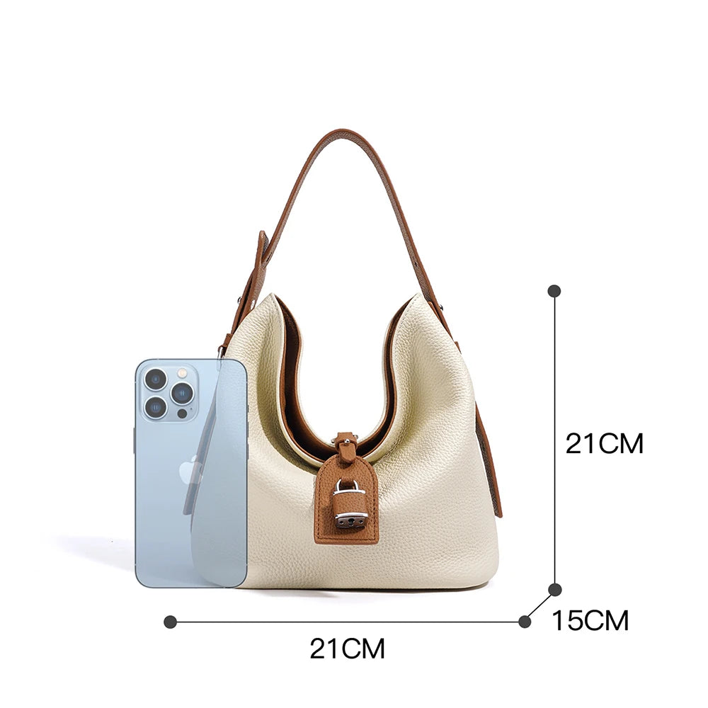 2025 NEW Design Top Grain Genuine Leather Underarm Bag Women's New Simple Single Shoulder Crossbody Women's Handbags