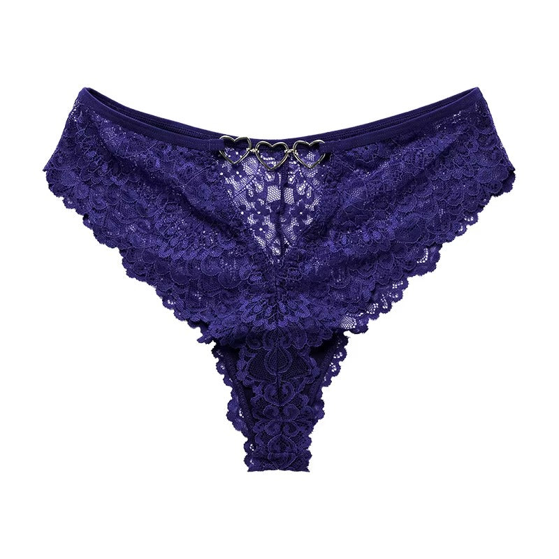 Women Hollow Out Underwear Women Panties Heart Accessory High Waist Sexy Secret Lace G-string Thong Brief Seamless Panty
