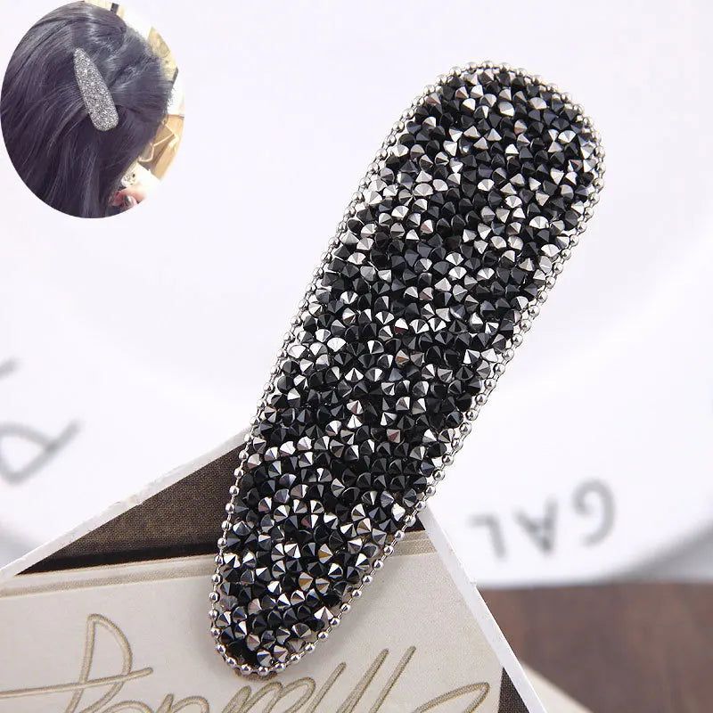 Korean Full Crystal Hair Barrettes Women Hair Pins Jewelry Waterdrop Rectangle Geometric Hair Clip Hair Accessories Girls Gift