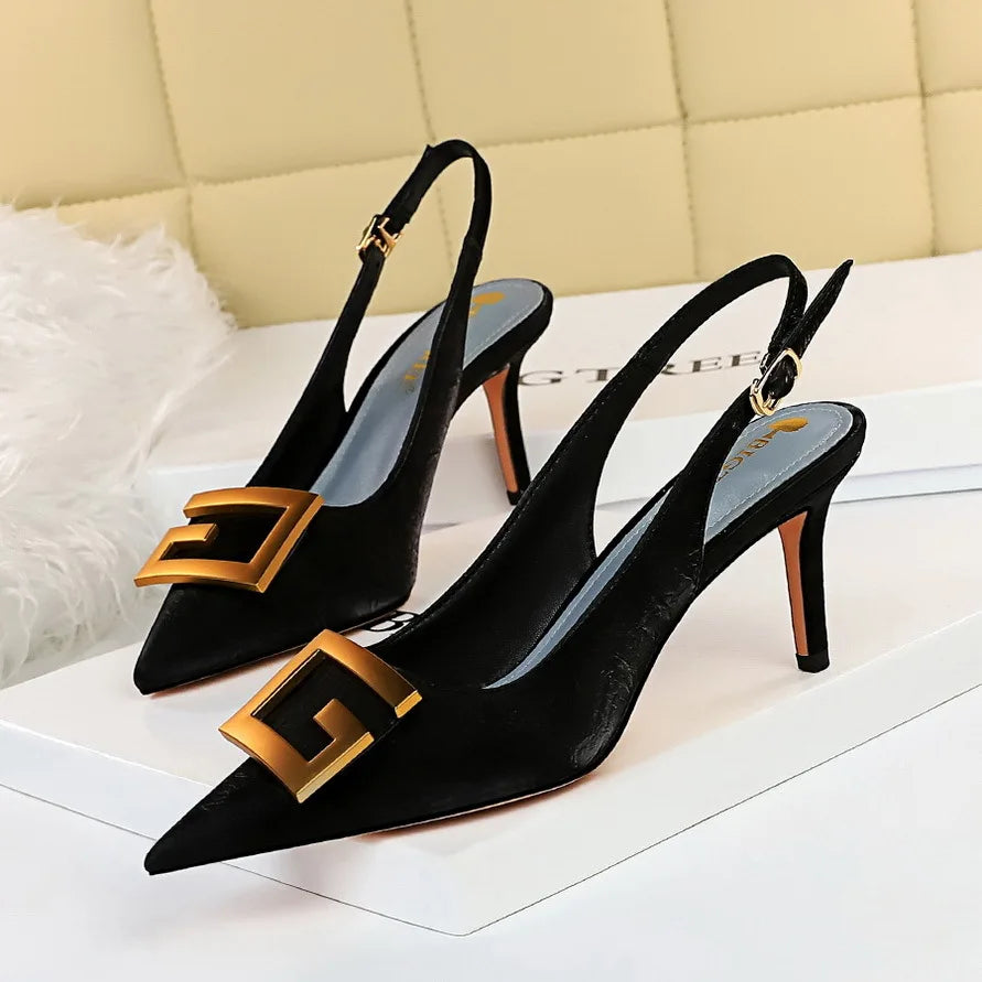 Chaussure En Talon Rainbow Colorful Custom Slingback Diamond Fashion Kitten Shoes Women Heels for Ladies