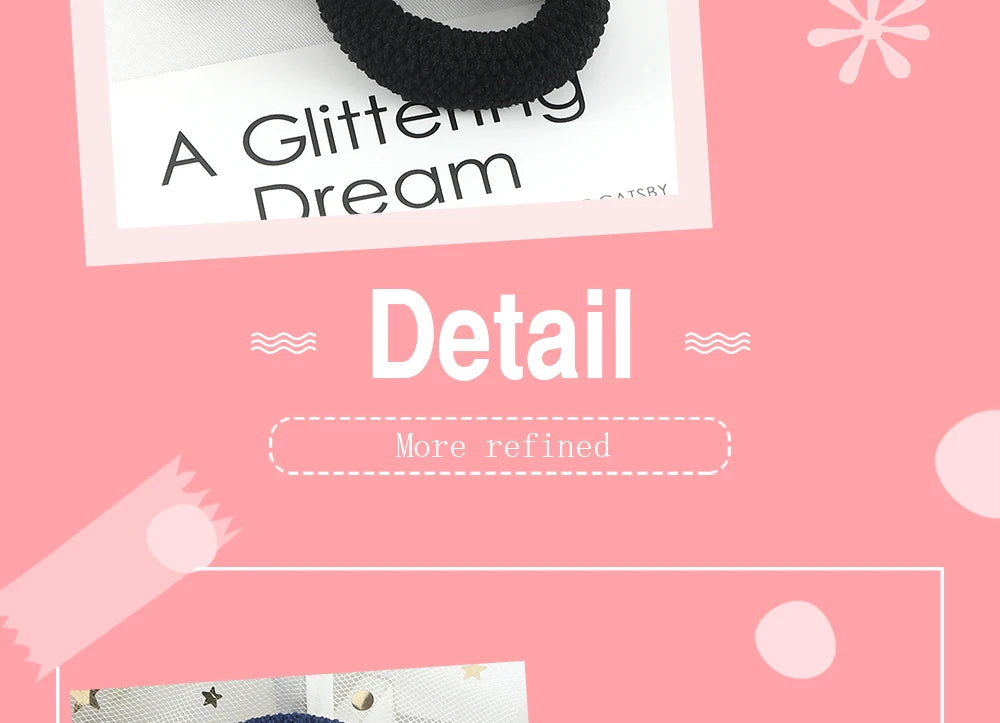 6Pcs Basic Simple Hair Bands Solid Color Seamless Wide Rubber Band for Women Girl High Elastic Scrunchie Hair Accessories Holder