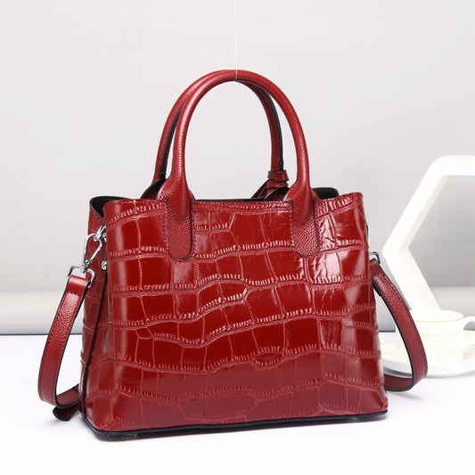 2024  European Women Luxury Retro Genuine Cowhide Leather Ladies Purses and Handbags Female Sale Price Fashion Online