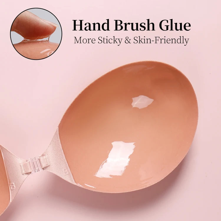 Plus Size Silicone Push-Up Wedding Dress Bra for Bridal Gowns Seamless Full Cup Invisible Adhesive Bra With Anti-Slip Design