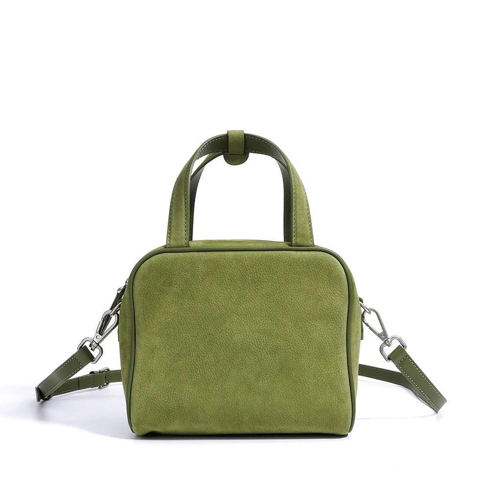 Advanced Suede Brown Bag Real Frosted Cowhide Genuine Leather Tote Shoulder Bag for Women Autumn Winter New Collection