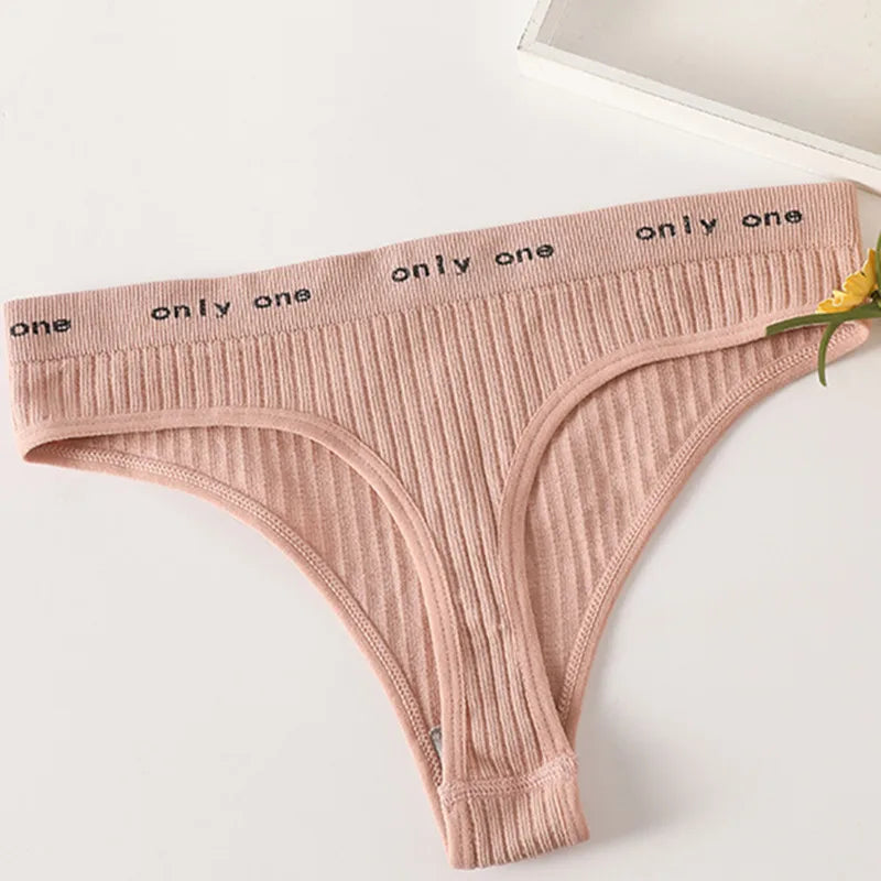1PC Seamless G-String Panties Women's Underwear Female Underpants T-back Letter Belt Comfort Sexy Lingerie Shapewear Thongs