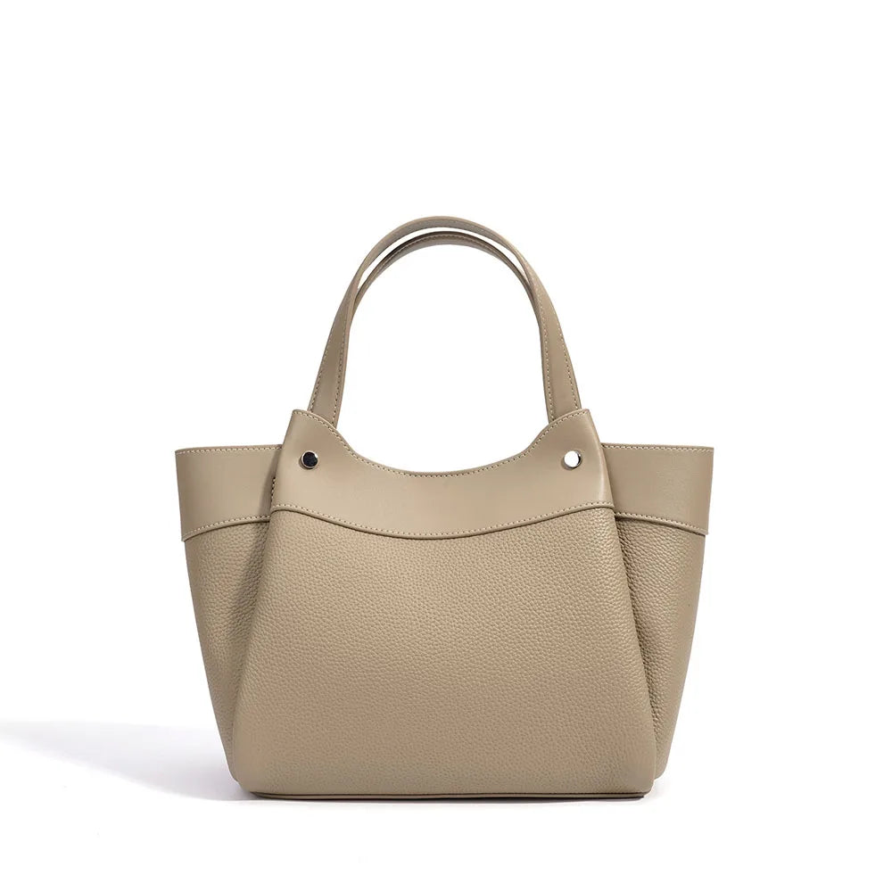 New 2026 Fashion Women's Genuine Cowhide Leather Candy Basket Handbag Portable Single Strap Polyester Summer/Winter Shoulder Bag