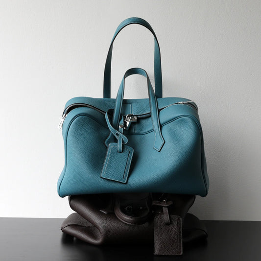 Premium Light Luxury Women's Boston Bag Genuine Leather Hand-held Shoulder Crossbody with Zipper Closure Durable Waterproof