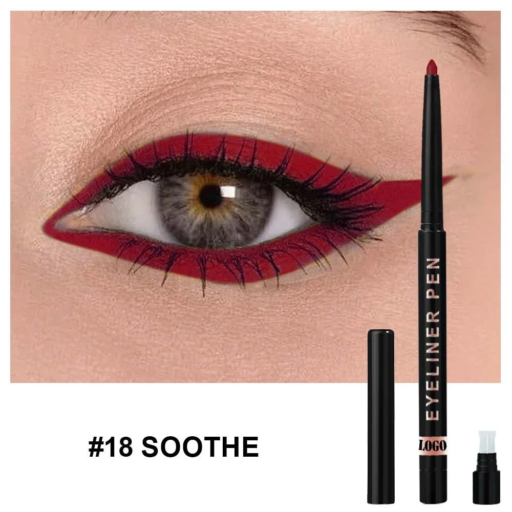 High Pigment Glitter Eyeliner Pencil Waterproof Long-Lasting Smudge-Proof Shimmery Metallic Eyeliner Makeup Pen