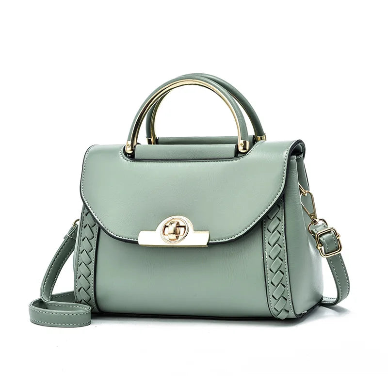 Pu Leather Handbag 2025 Fashion Small Bag High Quality Weaving Handbag Metal Lock Fashion Latest Women's Crossbody Bag