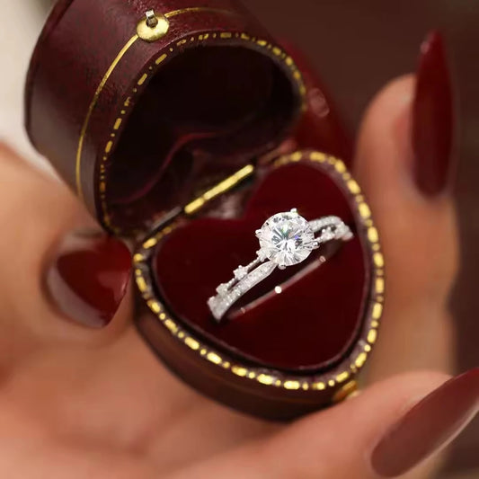 Stylish Minimalist 18K Gold and Natural Diamond Engagement Ring New Silver Dainty Fine Jewelry for Ladies and Couples