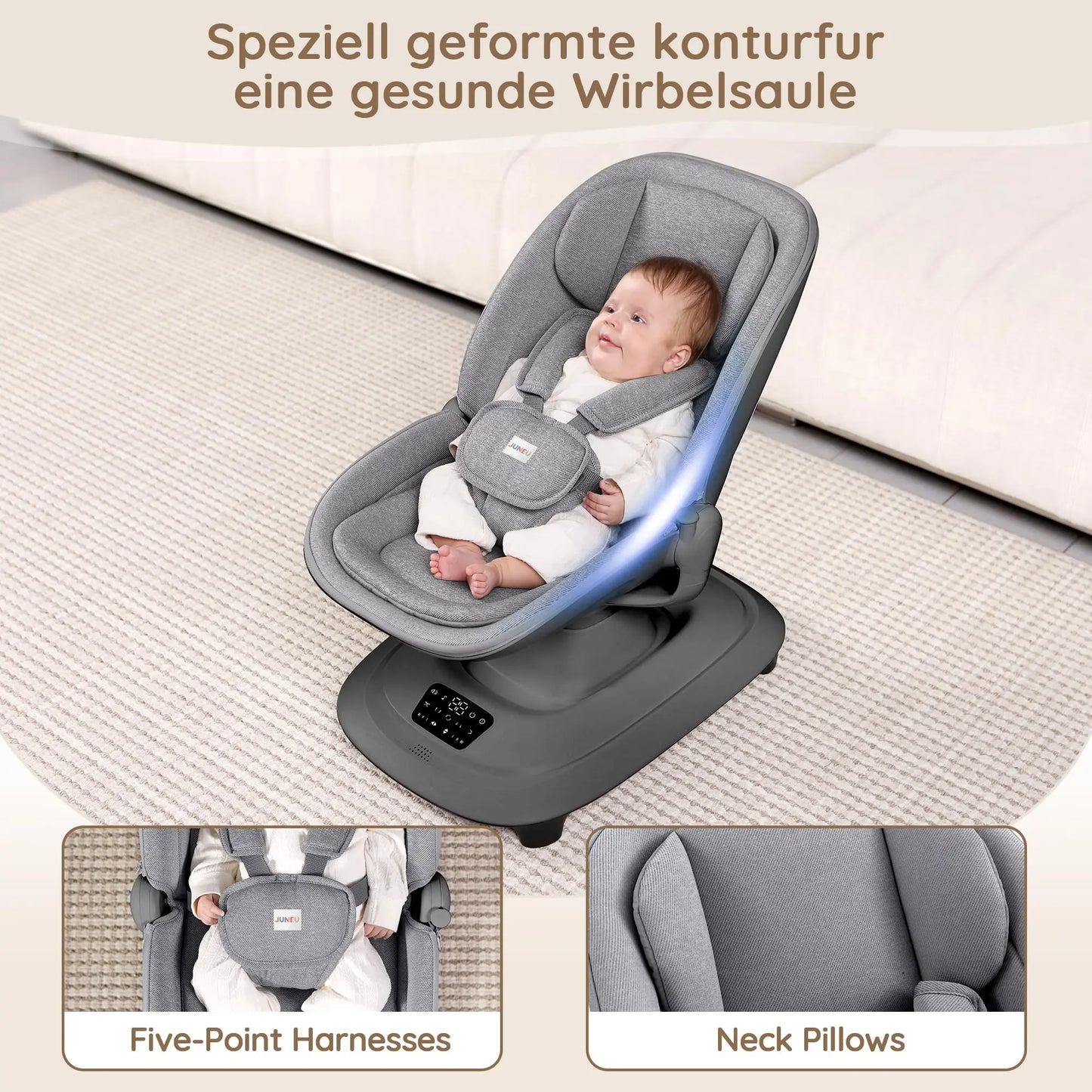 Swing Chair Automatic Adjustable Rocker Electric Baby Rocking Chair Baby Electric Swing Chair With Music and Bluetooth