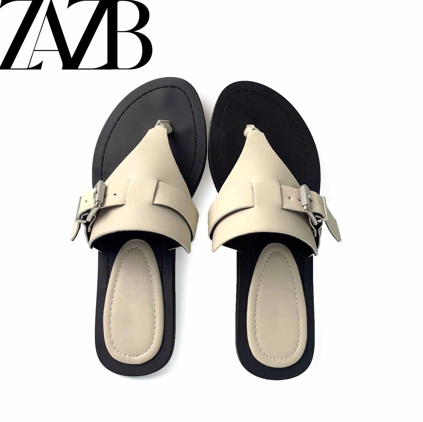 New Design Summer Pearl Women Flat slippers Round Head Roman Style Open Toe Shoes Sandals Beach for Ladies