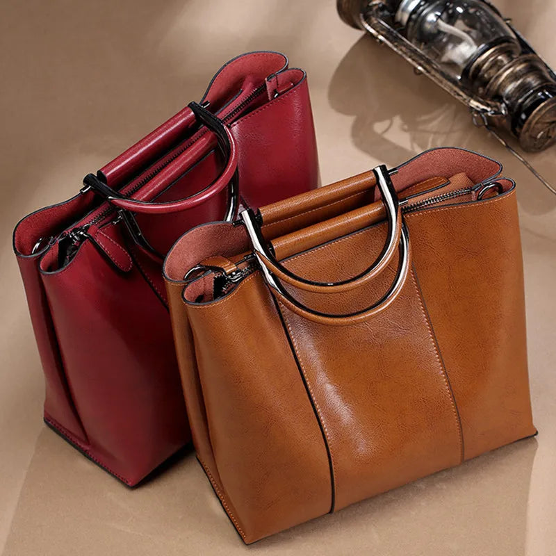 2025  Hot Sale  Luxury Genuine Leather Women Shoulder Bag Office Lady Phone Paid Umbrella Key Cosmetic