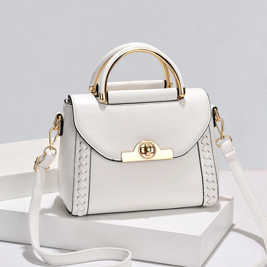 Pu Leather Handbag 2025 Fashion Small Bag High Quality Weaving Handbag Metal Lock Fashion Latest Women's Crossbody Bag