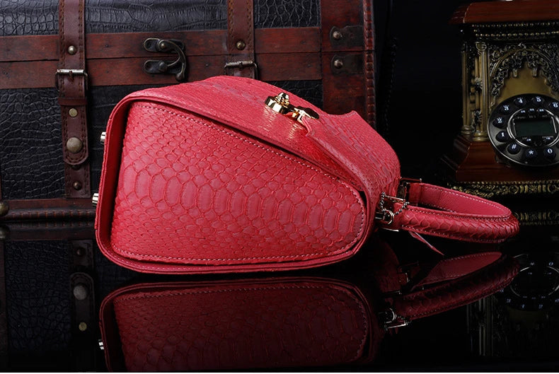 2025 Custom Luxury Genuine Exotic Snake Skin Leather Shoulder Crossbody Bag for Women Ladies