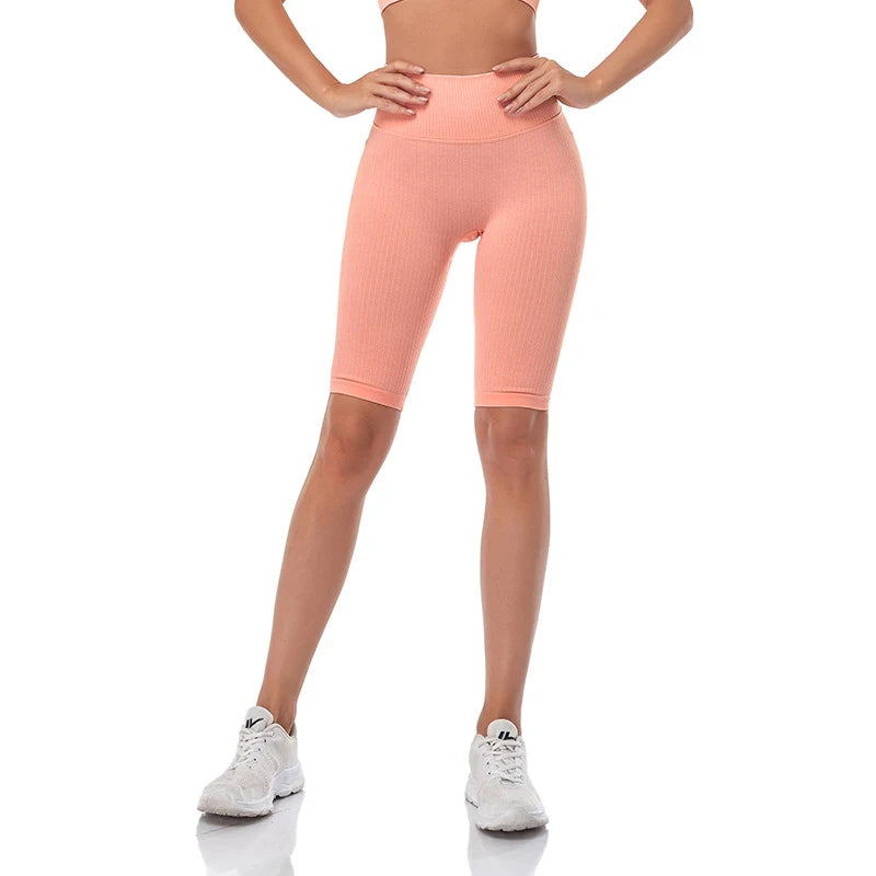 Seamless Fitness Women Yoga Shorts High Waist Workout Shorts Hip Push Up Yoga Running Shorts Sport Gym Leggings