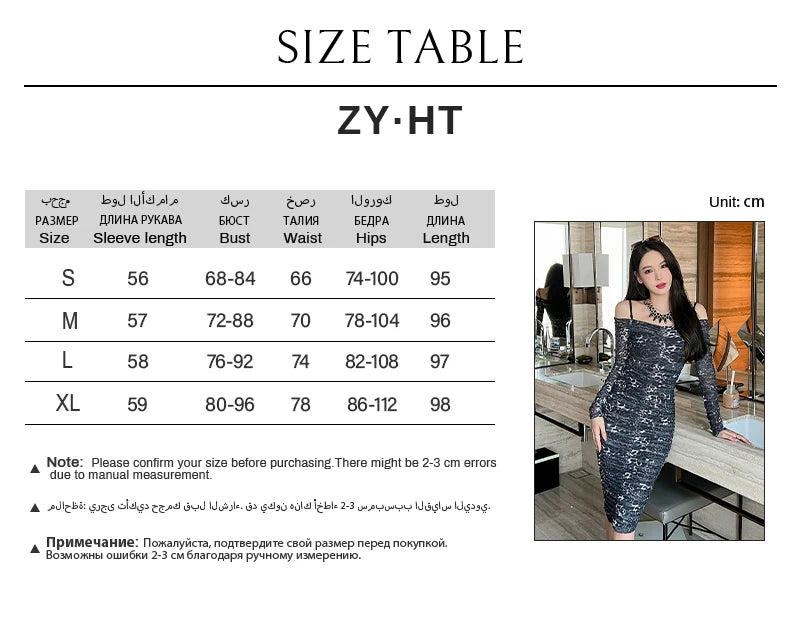 Women's Casual Mini Dress Long Sleeve Shoulder Leopard Print Pleated Ruched Bodycon Features Natural