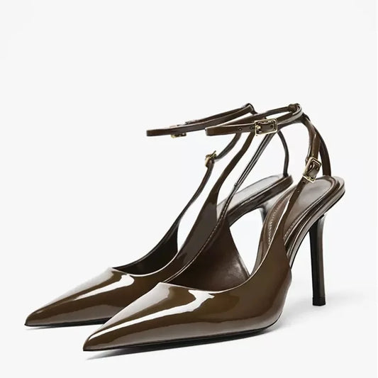 Pointed  Talons Aiguilles Sexy Spike Heels Slingback Heels Sandal Heels