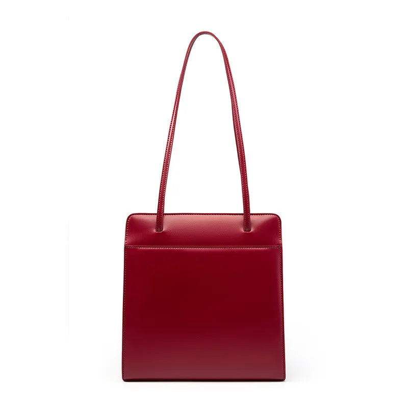 2025 New Arrival  High Quality Genuine Cowhide Leather Ladies Square Handbag Tote Purse Bag Famous Vintage Summer