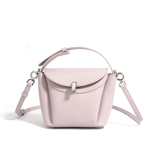 Genuine Leather Women's Bag Comfortable Shoulder Strap Crossbody Small Square Head Layer Cowhide Shoulder Bag Soft Leather Bag