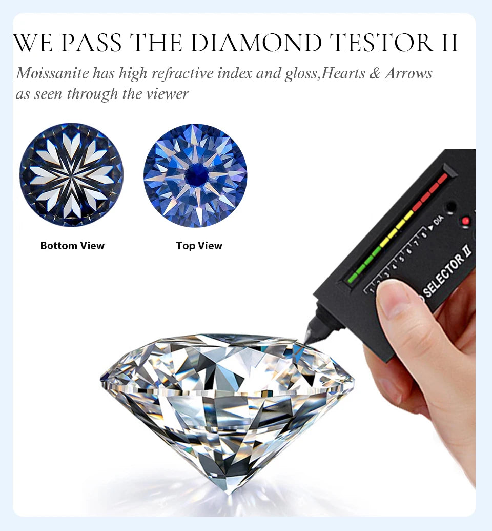 Luxury Jewelry Big Solitaire 8mm Diamond Moissanite Gemstone Engagement  Rings 925 Sterling Silver for Women Wedding