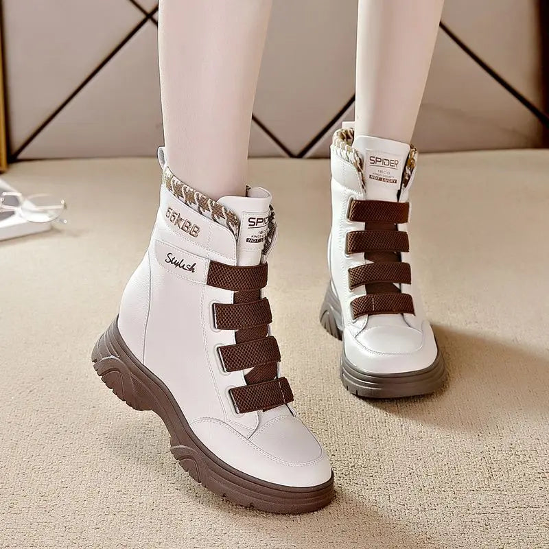 Winter Boots for Women High Quality Genuine Leather Ladies Boots Thick Casual Women Boots