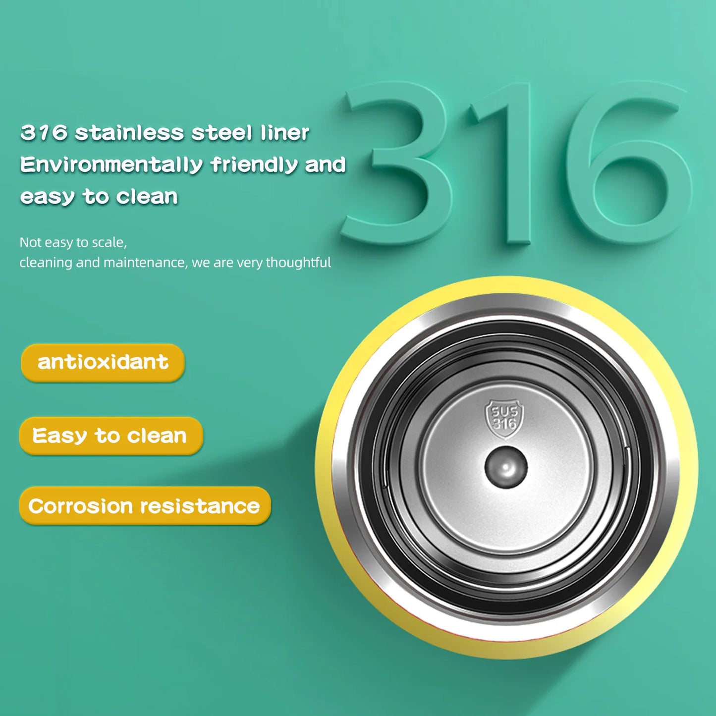 Smart Water Bottle Waterproof Double Wall 316 Stainless Steel Fingerprint Kids Tumbler New Patented