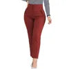 Women's Solid Color High-waisted Casual Pants OL Ladies Pants