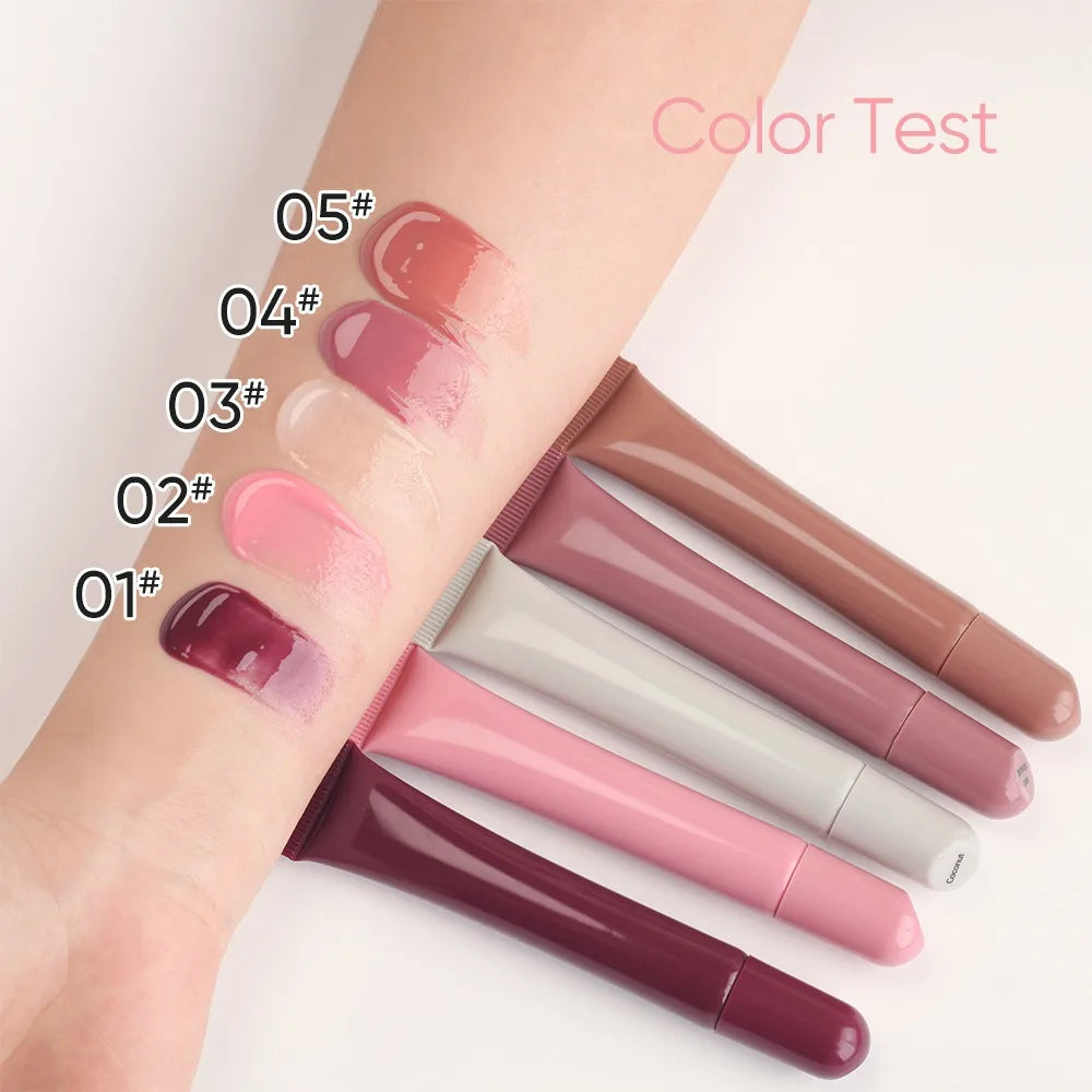 Hydrating Moisturizing Lip Balm With Vitamin E Vegan Glossy Peptide Lip Oil