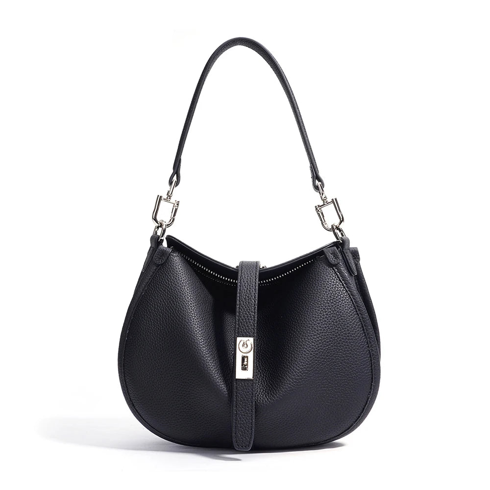 2025 Genuine Leather Handbags Women's ,Girls Cowhide Half Moon Crossbody Shoulder Bag  Crescent Bag