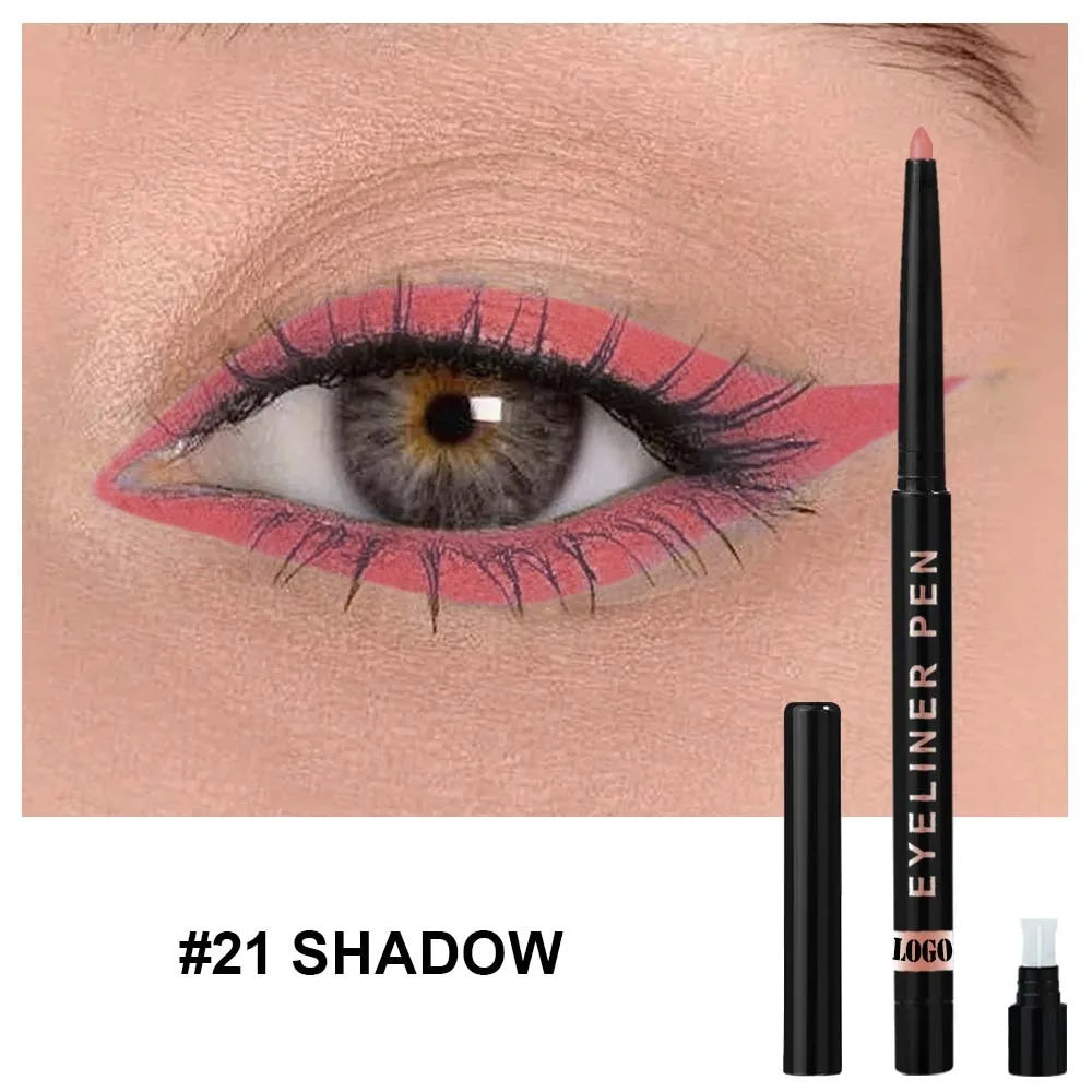 High Pigment Glitter Eyeliner Pencil Waterproof Long-Lasting Smudge-Proof Shimmery Metallic Eyeliner Makeup Pen