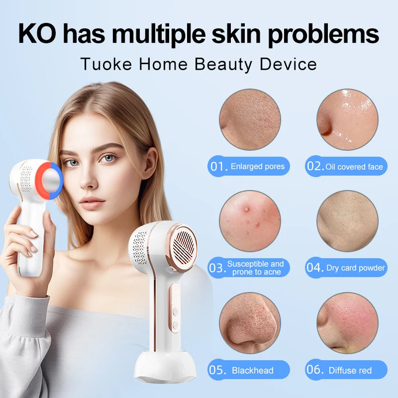 Electric Facial Massager Color Light Hot Cold Face Massager Tender Skin Lift Whitening Beauty Instrument Face