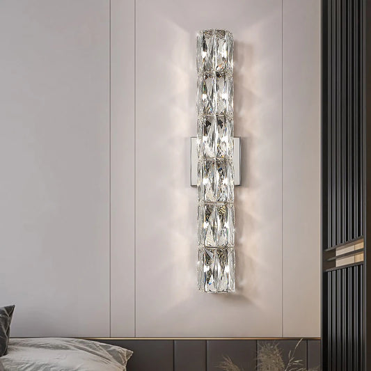 Lumen Advanced Luxury Trend Crystal Gold Wall Lamp Living Room Hotel Lobby Shining Starry Lustre Dimming Lighting