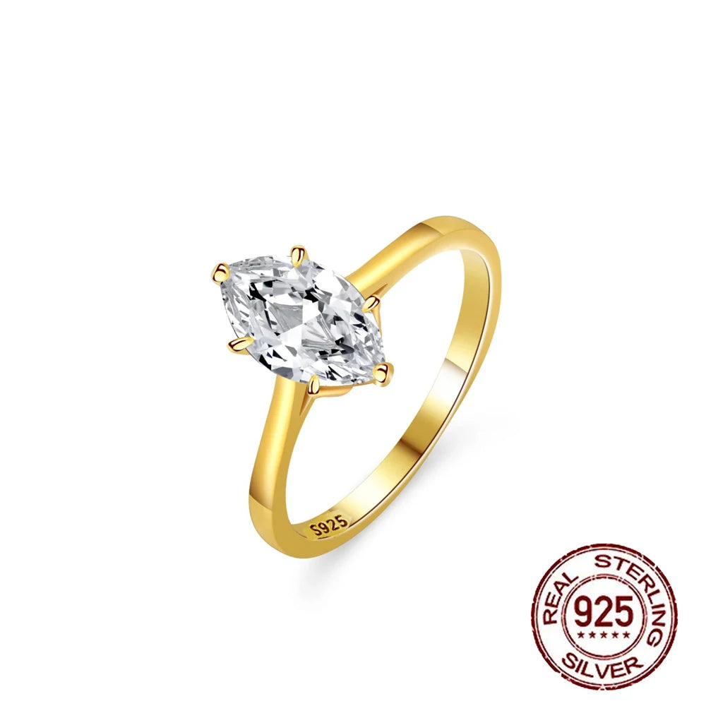 Fine Ring Jewelry Zircon CZ Anniversary Propose Promise Engagement Wedding Bridal S925 Sterling Silver Ring Collection for Women