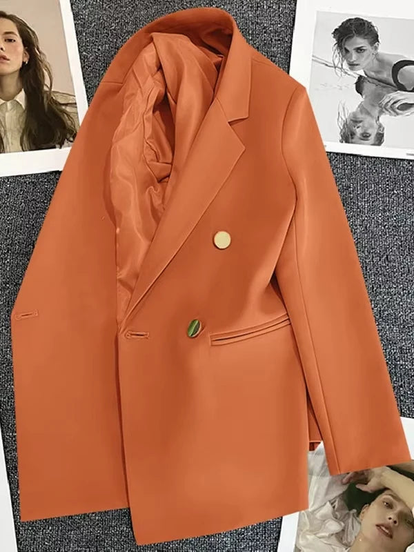 2025 Spring and Autumn New Women's Suit Coat Tops Fashion Elegant Solid Color Button Cardigan Women's Jacket