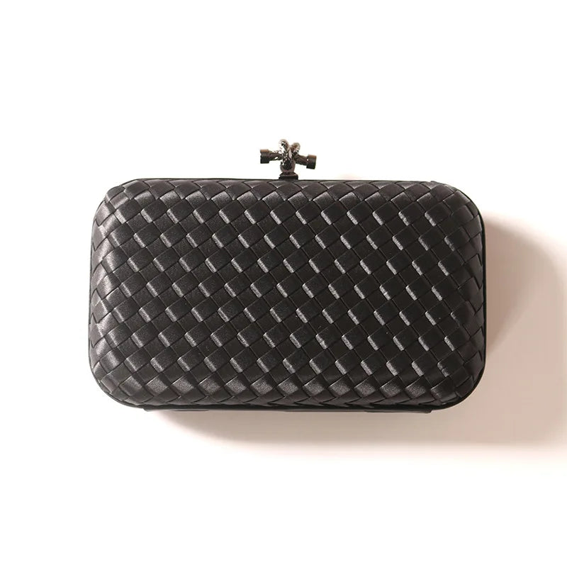 Luxury Satin Woven Ladies Crossbody Bag Handmade Evening Purse Chains for Banquet Wedding Dress Fashionable Clutch for Women