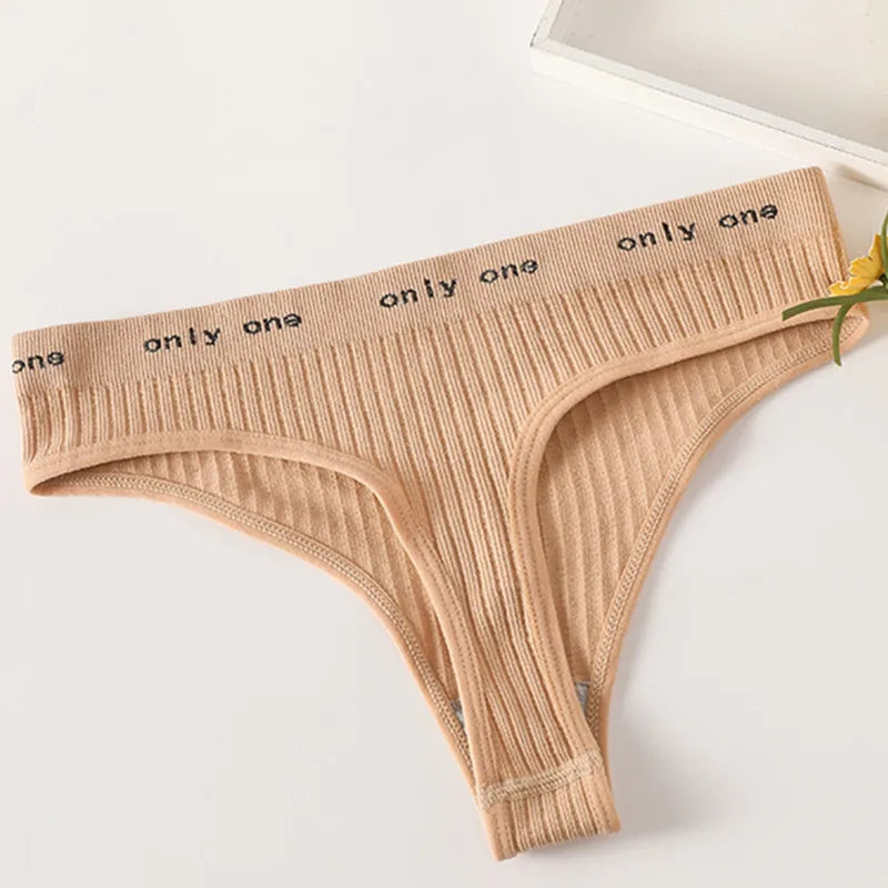 1PC Seamless G-String Panties Women's Underwear Female Underpants T-back Letter Belt Comfort Sexy Lingerie Shapewear Thongs