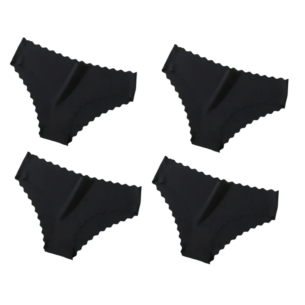 4Pcs/Set Classic Panties Women Low Rise Briefs Female Underpants Solid Color Underwear Ice Silk Panties Sexy Lingerie XS-XL