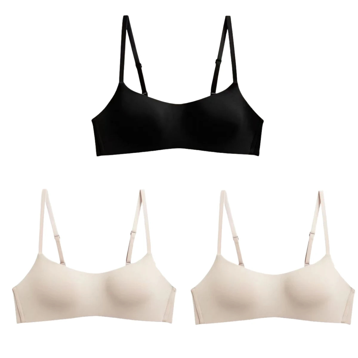 3Pcs/Lot Non-wire Push Up Bras For Women Seamless Underwear Female Sexy Lingerie 1/2 Cup Non-detachable Brassieres