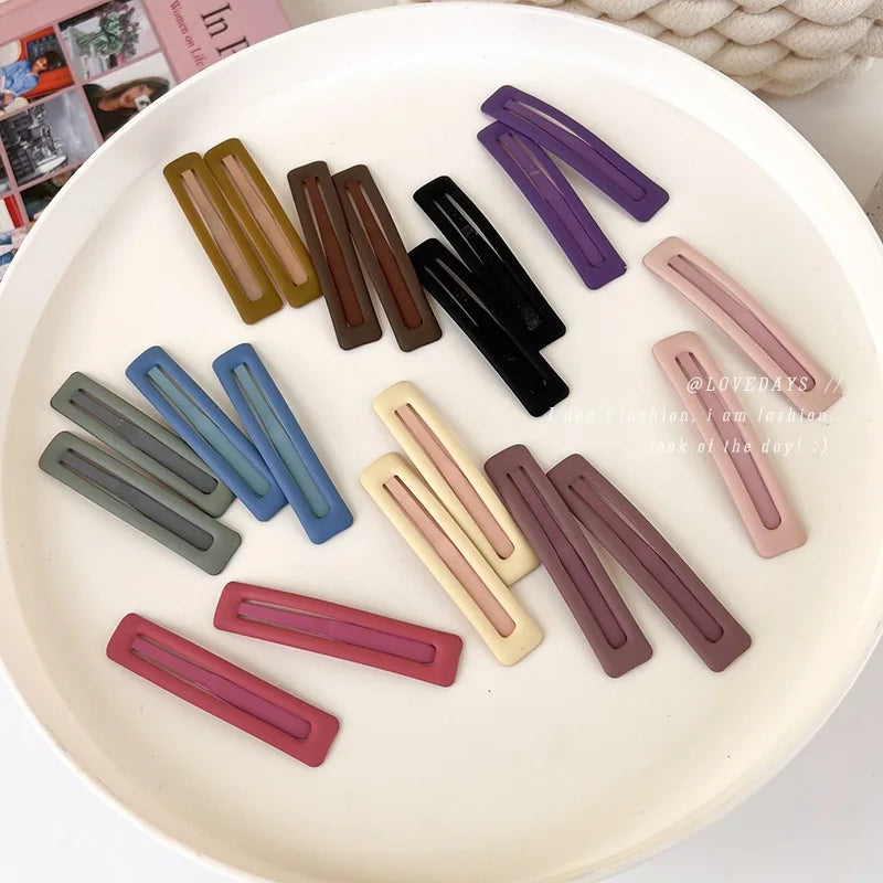 6Pcs/set Simple Colorful Frosted Hair Clip BB Clip for Women Girls Sweet Hairpin Bangs Side Clip Barrettes