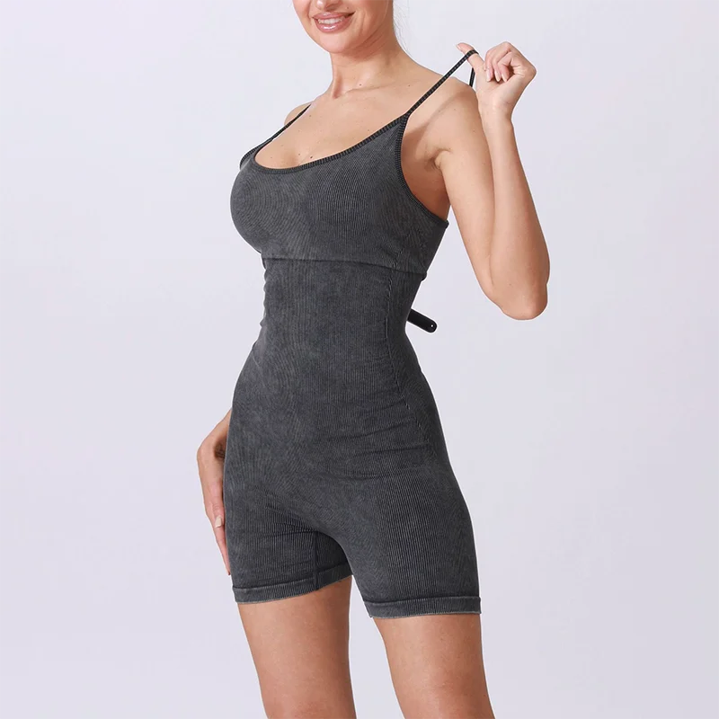 New Seamless One Piece Short Jumpsuit Yoga Clothes Sportswear Women's Gym Push Up Workout Fitness Sports Bodysuit Yoga Suit