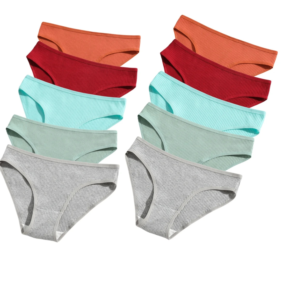 10Pcs/Set Cotton Briefs Breathable Panties Women Low Waist Briefs Sports Solid Color Seamless Underwear Female Underpants S-XXL