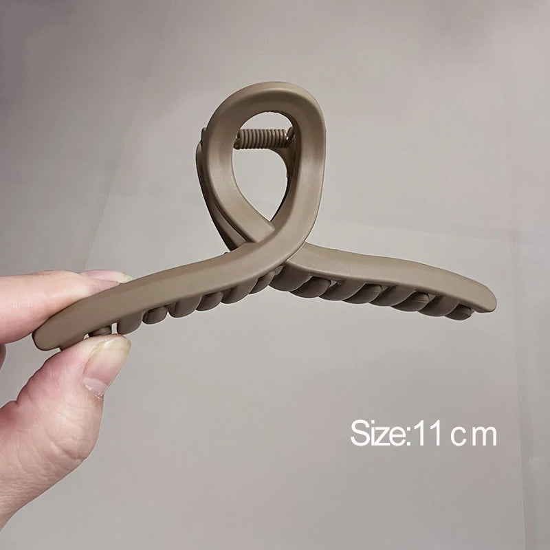 High Women Hair Claw Clips Korea Coffee Beige Acrylic Large Hair Claw Hairpin Geometric Barrettes Crab Girl Headwear Hair Accessories