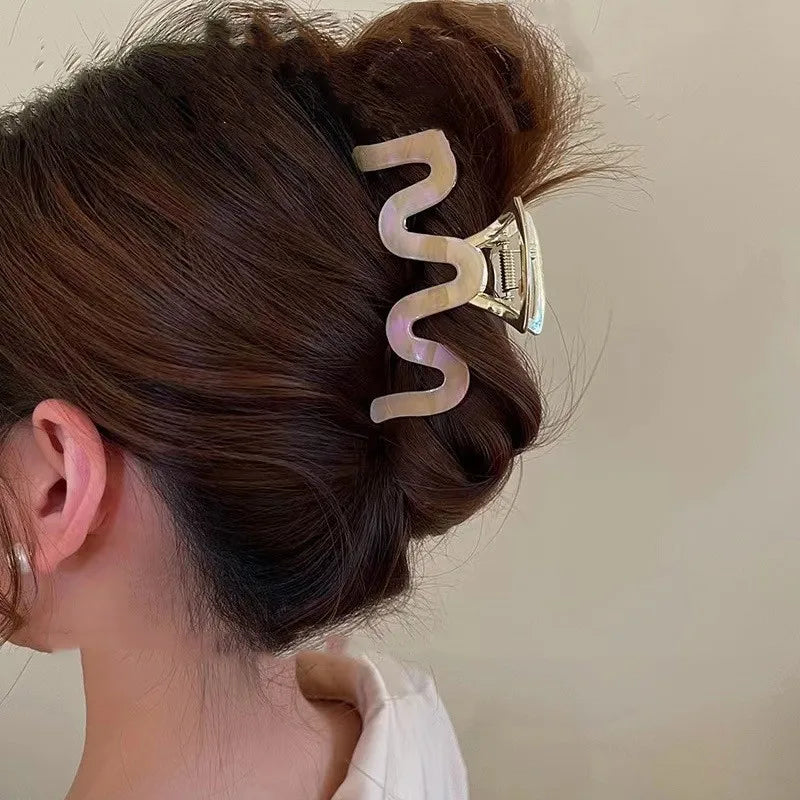 Model Hair Claw Acetate Alloy Hair Claw Clips Shark Catch Hair Accessories for Women Girls