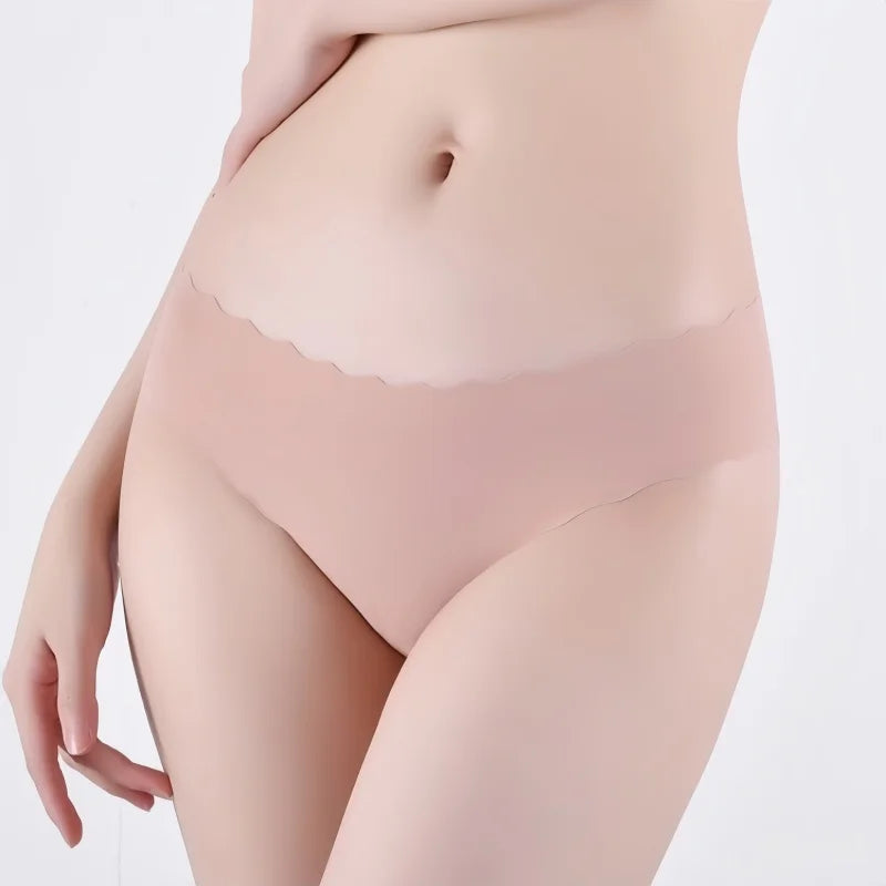 4Pcs/Set Classic Panties Women Low Rise Briefs Female Underpants Solid Color Underwear Ice Silk Panties Sexy Lingerie XS-XL