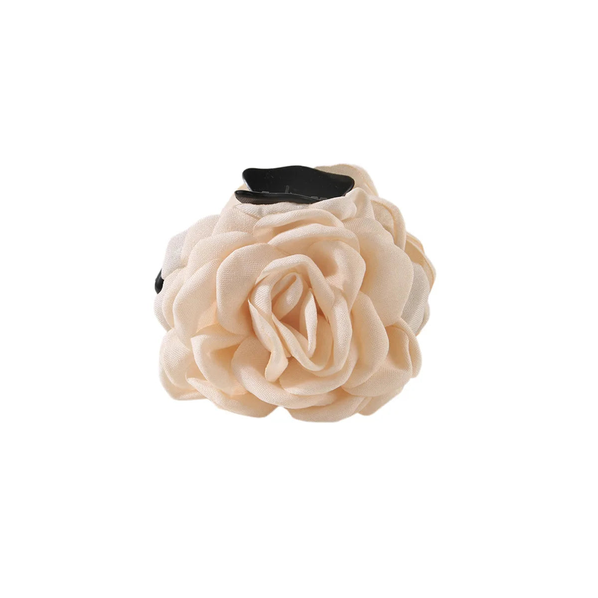 New French Camellia Flower Solid Color Satin Hair Claw Clip for Girls Elegant and Romantic Hairpin Clip Hair Accessories
