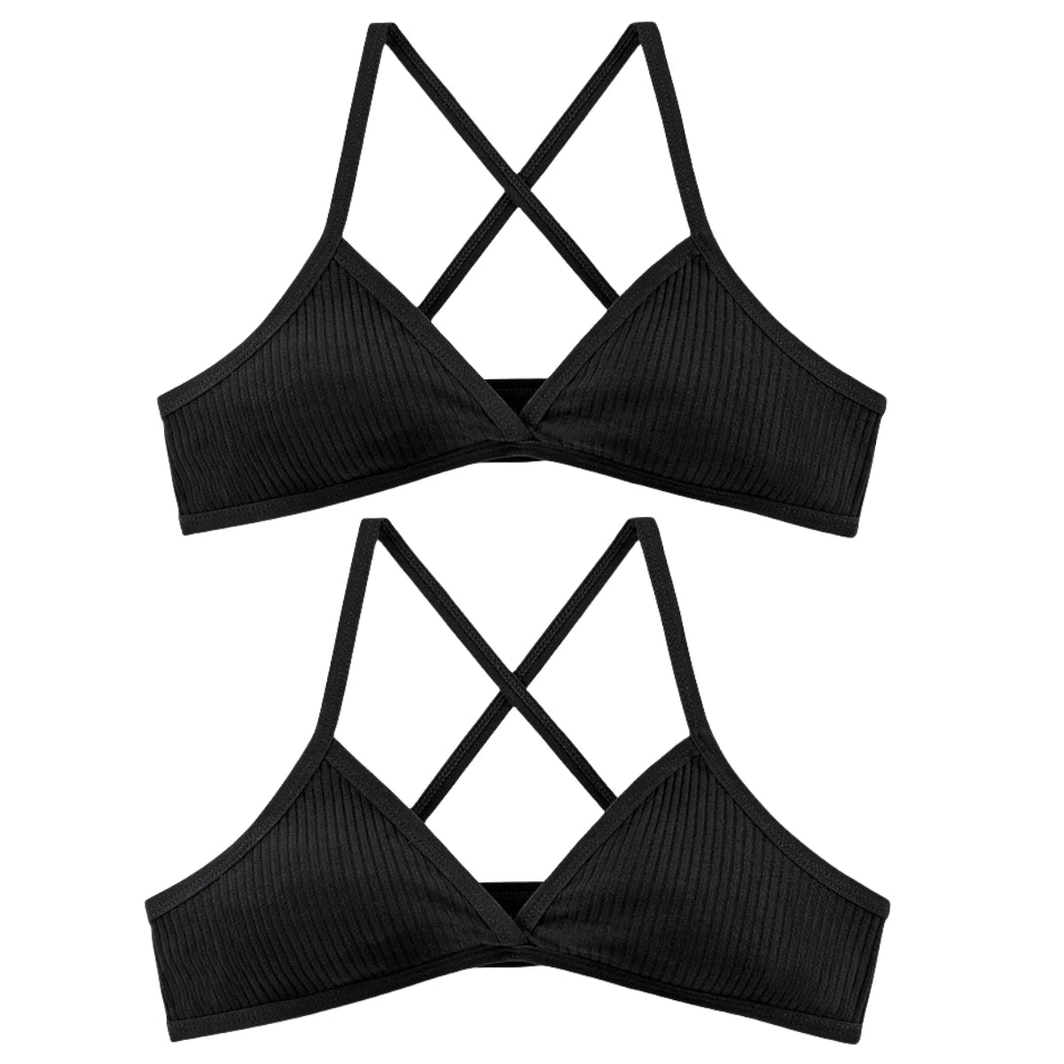 2Pcs/Set V-neck Push Up Bras For Women 1/3 Cup Bra Without Pads Sexy Lingerie Breathable Wireless Underwear