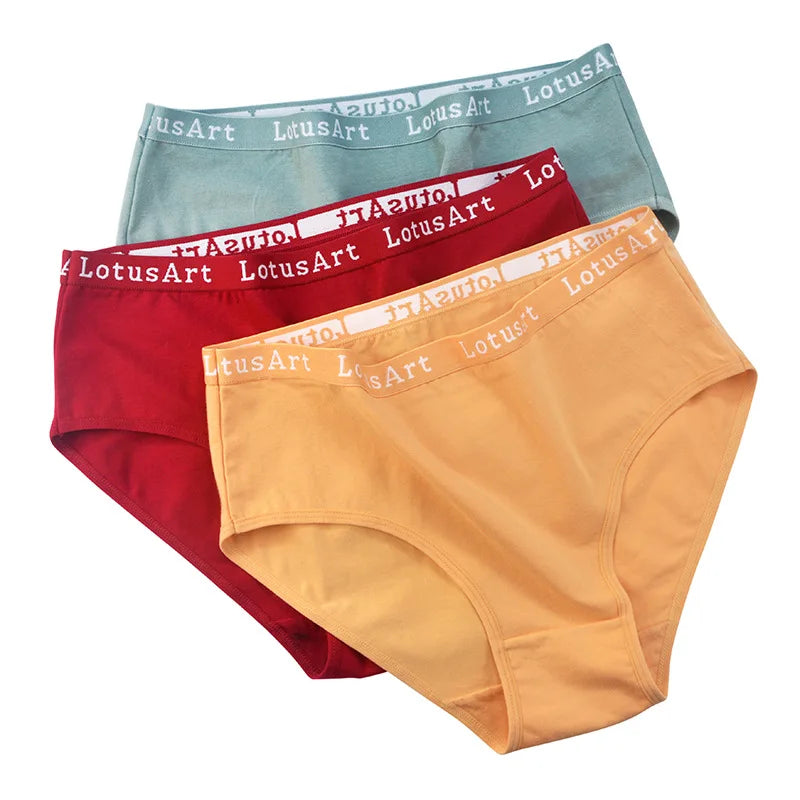 6PCS/Set Cotton Panties Women High Rise Briefs Seamless Underwear Female Underpants Solid Color Pantys M-2XL Comfort Intimates