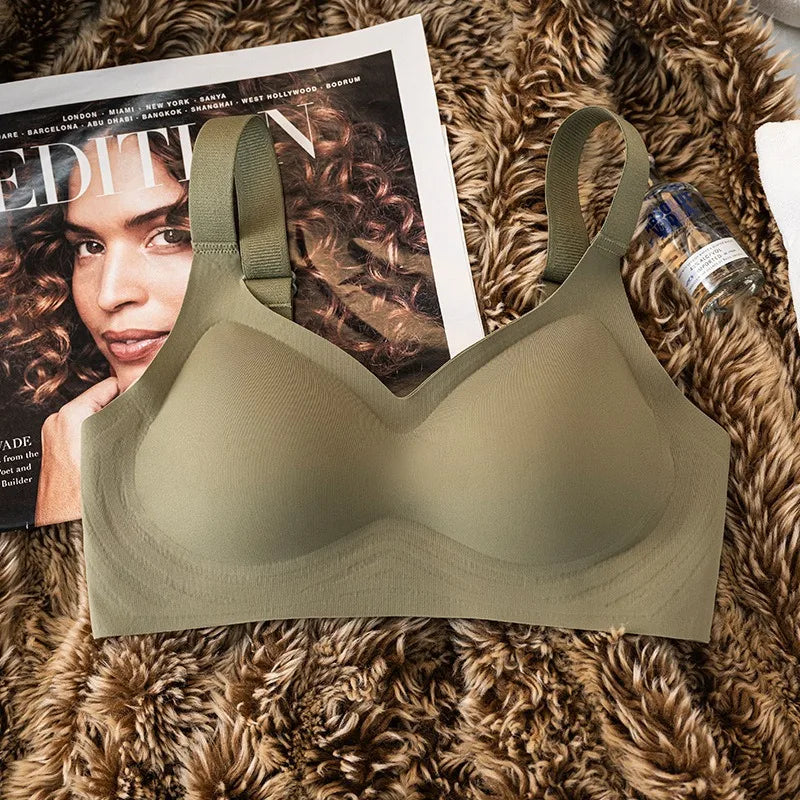 Push-Up Seamless Bra For Women Comfort Padded Bra Non-wire Underwear Adjust Wide Straps Sexy Lingerie Female Intimates M-3XL