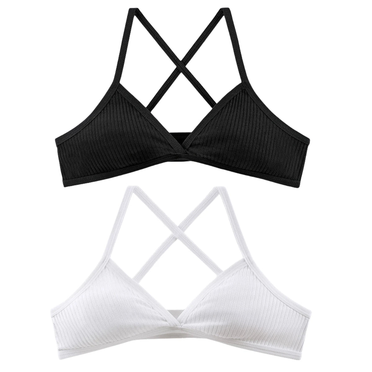 2Pcs/Set V-neck Push Up Bras For Women 1/3 Cup Bra Without Pads Sexy Lingerie Breathable Wireless Underwear